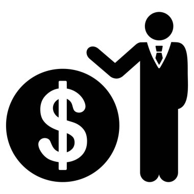 Bankacı düz vektör simgesi