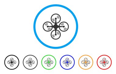 Quadcopter vida döndürme simgesi yuvarlak