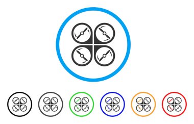 Quadcopter vida döndürme yuvarlak simgesi