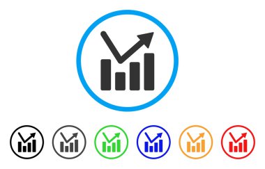 Çubuk grafik eğilim yuvarlak simge