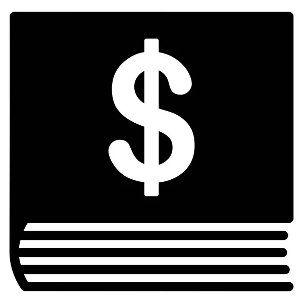 Libro de contabilidad dólar plano Vector icono — Archivo Imágenes Vectoriales