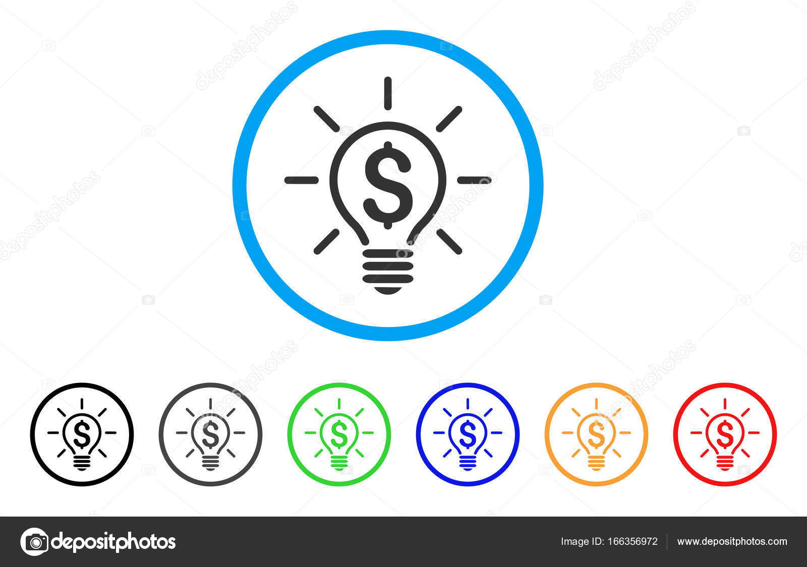 Electric Light Price Rounded Icon Stock Vector Image by ©ahasoft 166356972
