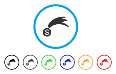 Şanslı para yuvarlak simge