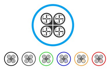 Quadrotor vida döndürme yuvarlak simgesi