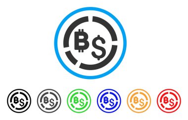 Bitcoin finansal diyagramı yuvarlak simge