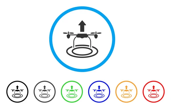 Inicio Drone redondeado icono — Vector de stock