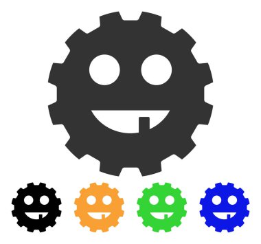 Dişsiz Smiley dişli vektör simgesi