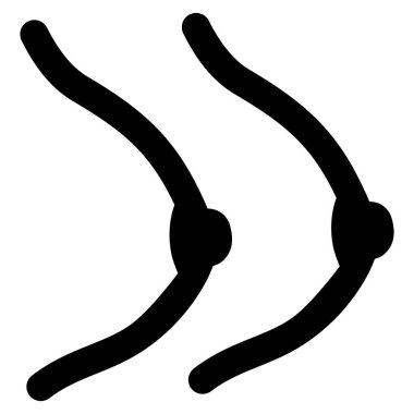 Bayan göğüs düz simgesi