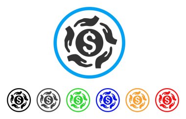 Para bakım el yuvarlak simge