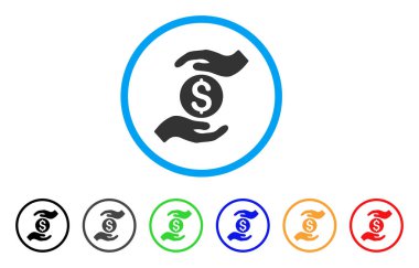 İş sigorta yuvarlak simge eller