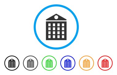 Çok katlı ev simgesini yuvarlak