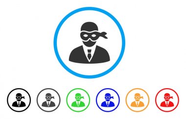 Maskeli hırsız yuvarlak simge