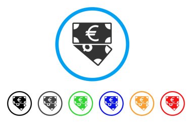 Euro ve dolar banknot yuvarlak simge