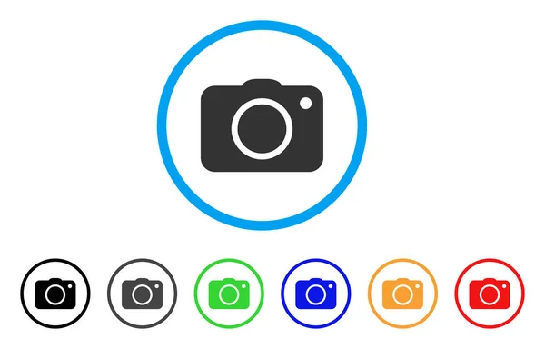 Afgeronde fotopictogram Camera — Stockvector