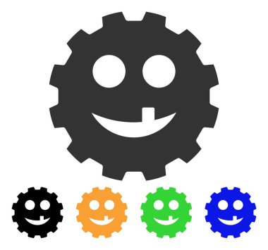 Diş Smiley dişli vektör simgesi