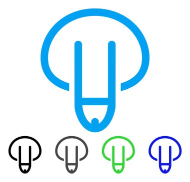 Vektör simgesi aşağı erkek üreme organları