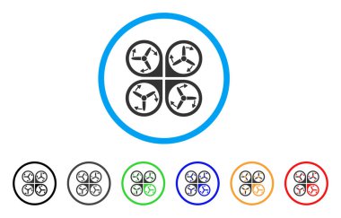 Helikopter vida döndürme yuvarlak simgesi