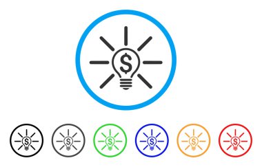 İş fikri ampul yuvarlak simge