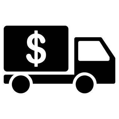 Nakit teslimat araba düz vektör simgesi