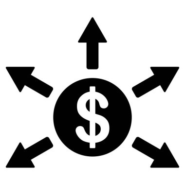 Doları Fişleri Paraya Çevirme oklar düz vektör simgesi