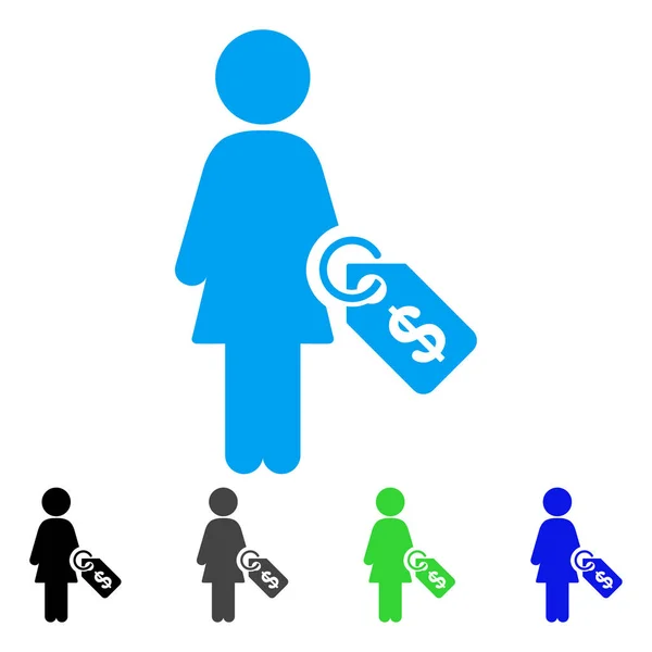 Woman Price Tag Vector Icon — Stock Vector