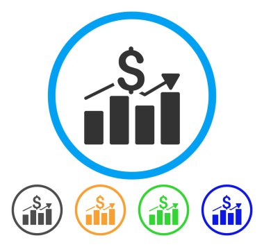 Satış çubuk grafiği yuvarlak simge