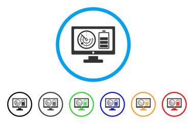 Radar pil kontrol monitör yuvarlak simgesi
