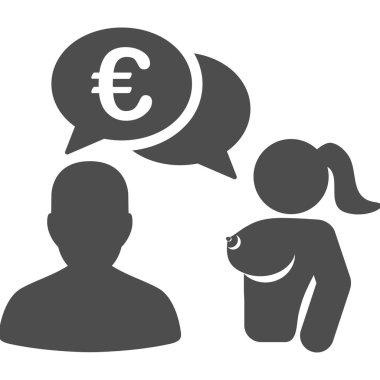 Euro yetişkin sohbet düz simgesi