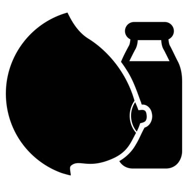 Anne süt düz simgesi