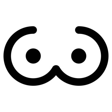 Kadın meme düz simgesi