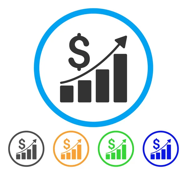 Informe financiero Icono redondeado — Vector de stock