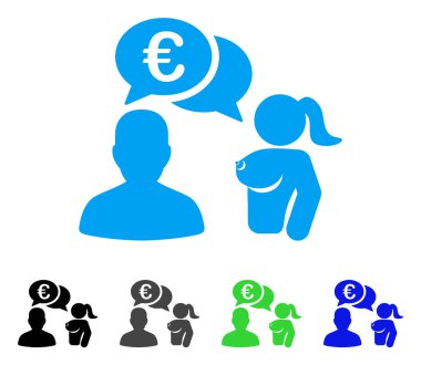 Euro yetişkin sohbet vektör simgesi