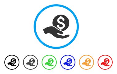 Para bağış yuvarlak simge