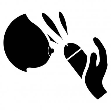 Kadın meme oral boşalma düz simgesi