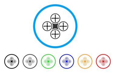 Hava dron yuvarlak simge