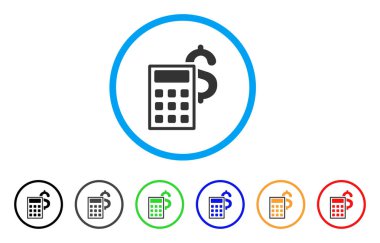 İş hesap makinesi yuvarlak simge