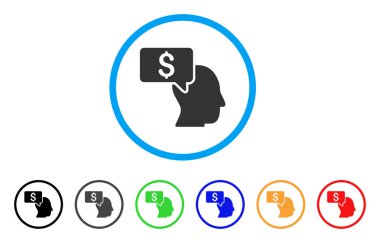 İş adamı fikri yuvarlak simge