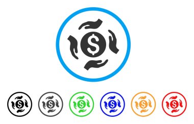 Para bakım el yuvarlak simge