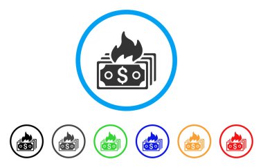 Banknot yuvarlak simge yanmak