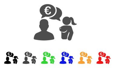 Euro yetişkin sohbet vektör simgesi