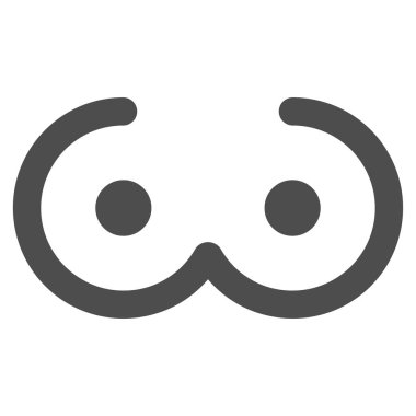 Kadın meme düz simgesi