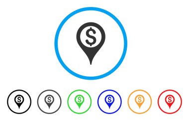 Banka harita işaretçi yuvarlak simgesi