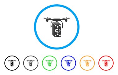 Drone banknotlar ödeme yuvarlak simge