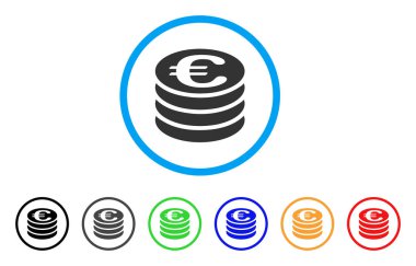 Euro sikke sütun yuvarlak simge