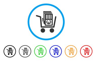 Euro nakit çıkışı sepeti yuvarlak simge