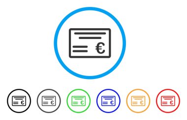 Euro çek yuvarlak simge