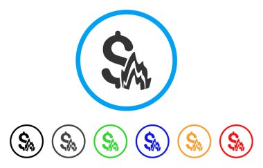 Yangın felaketi yuvarlak simge