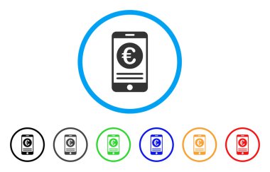 Euro Smartphone bankacılık simgesi yuvarlak