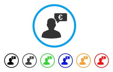 Euro kullanıcı görüş yuvarlak simge