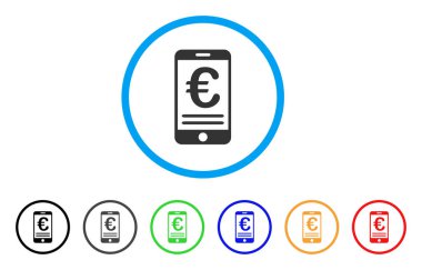 Euro mobil bankacılık yuvarlak simge